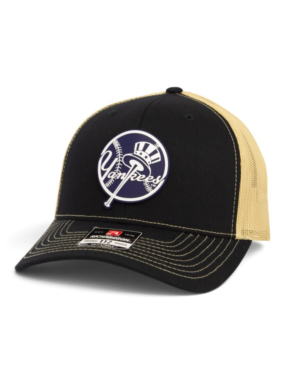 New York Yankees Navy 3D Snapback Trucker Hat- Black/ Vegas Gold